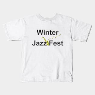 Saxophone with Jazzfest text Kids T-Shirt